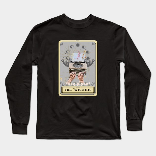 The Writer Tarot Card, Writing Long Sleeve T-Shirt by AlquimiaDesign